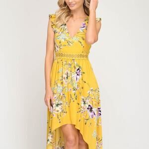 NWT She + Sky Hi Low Cutout Dress size Small
